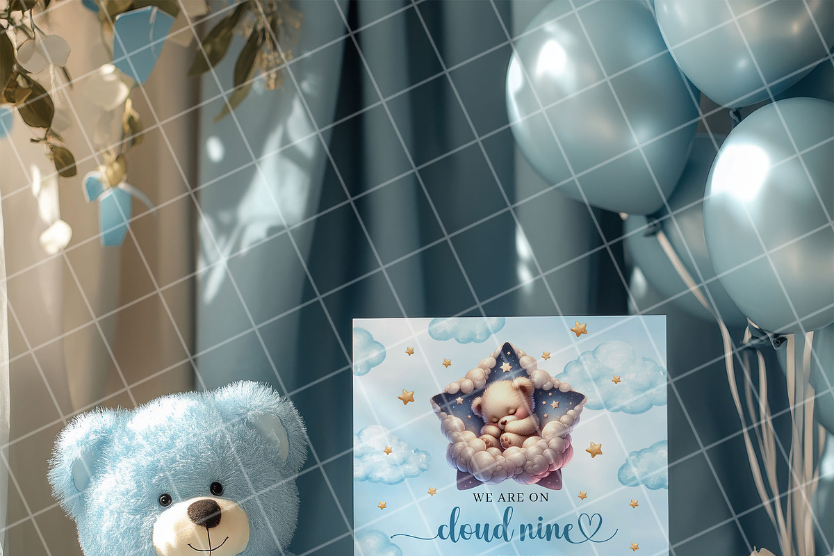 Boy baby shower invitation mockup PS, an Advertising Mockup by Blush Roses Print (Photo 5 of 7)