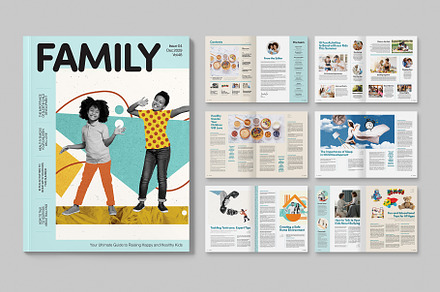 Family Magazine Template, a Magazine Template by BrandPacks