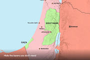Israel Palestine vector map, a Work Illustration by Fucina™ (Thumbnail 4 of 7)