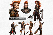 Wasteland Punk Character Clipart Set, a Decorative Illustration by ThatsDesignArt (Thumbnail 3 of 10)