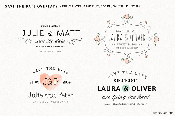 Save the Date Overlays - Set 1 preview 3