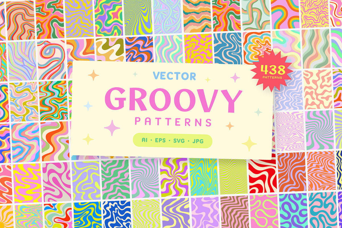 GROOVY VECTOR PATTERNS, a Pattern Graphic by craftlove (Photo 1 of 12)