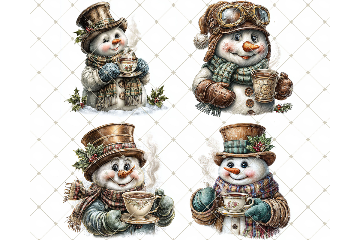 Hot Cocoa Snowman Clipart JPG, an Illustration by Memories By Lea (Photo 5 of 10)