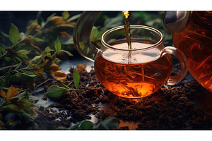 organic leaves tea drink ai, a Nature Photo by pikepicture