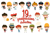 19 cute profession characters, a Sport Illustration by hand draw (Thumbnail 1 of 2)