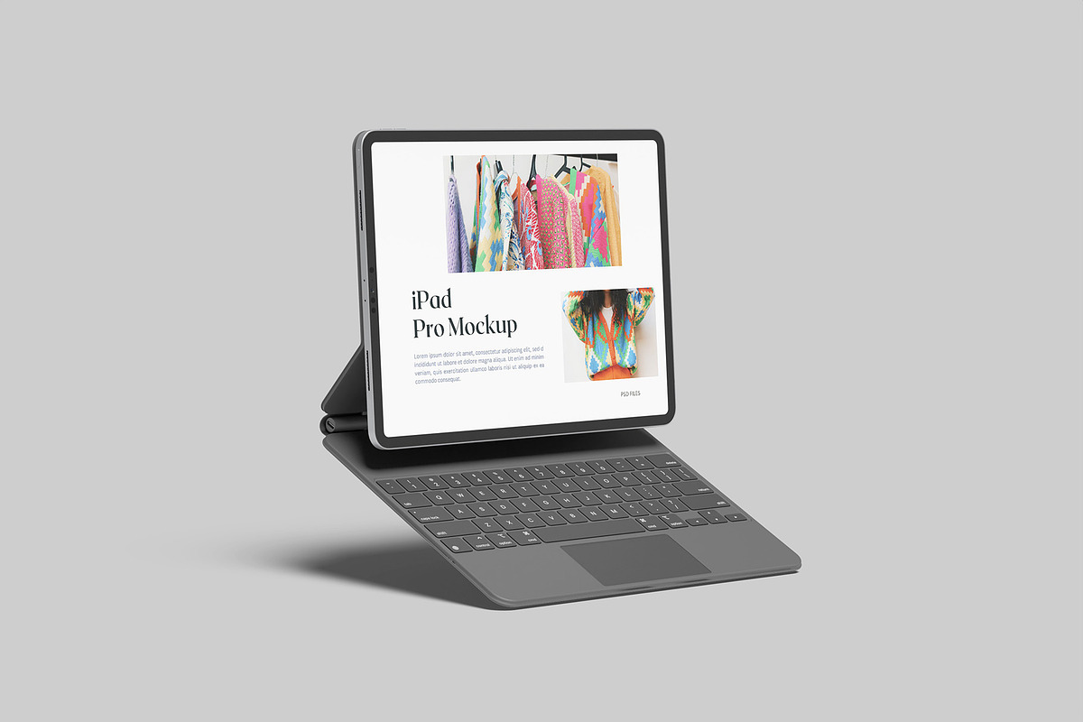 iPad Pro With Keyboard Mockup, an iPad Mockup by Graphiculon (Photo 7 of 11)