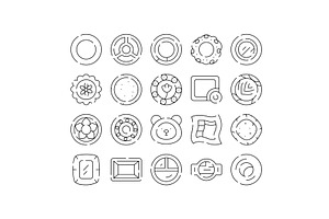 Ceramic dishware and plate icon set, a Food Illustration by pikepicture
