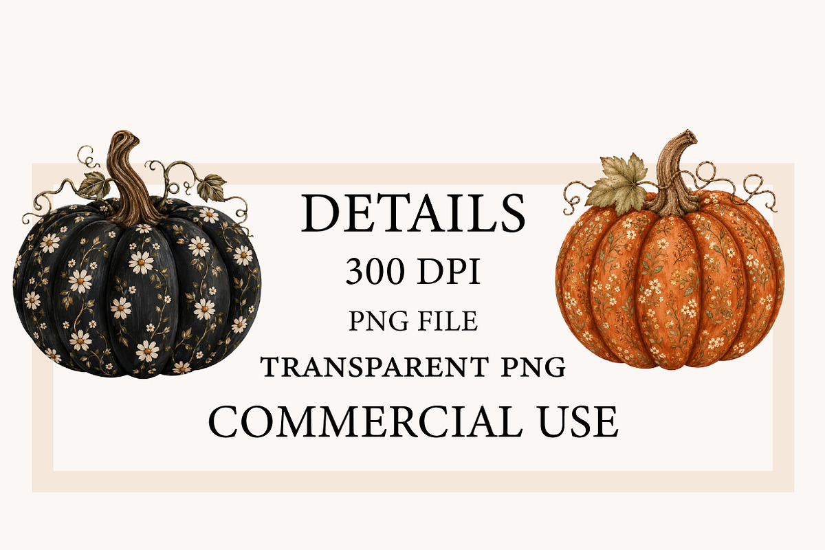 Preppy Boho Fall Pumpkin Clipart, a Seasonal Illustration by Designworld (Photo 4 of 7)