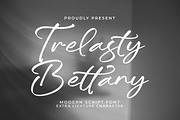 Trelasty Bettany, a Script Font by Integritype Studio (Thumbnail 1 of 15)