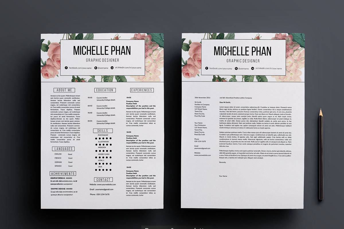 Modern resume template, a Resume Template by Chic templates (Photo 2 of 4)