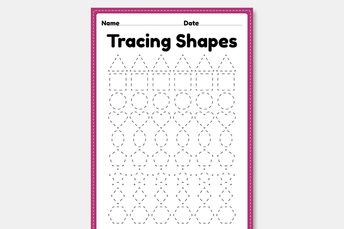 Tracing Shapes Worksheets, an Education Illustration by TukTuk Design (Photo 6 of 6)