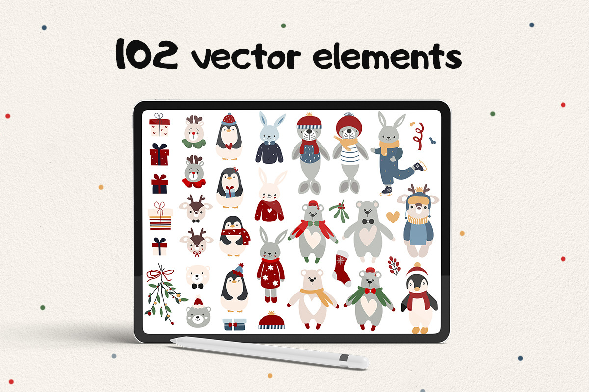 Little Christmas Animals Clipart, an Animal Illustration by JT_Design_Art (Photo 8 of 12)