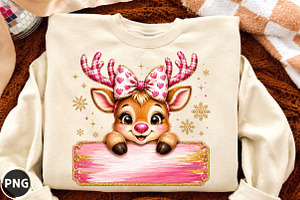 Custom Name Reindeer Christmas, a Seasonal Illustration by designcity5