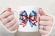 Watercolor 4th of July Bow Clipart, an Illustration by Sublimation Artist (Thumbnail 5 of 6)