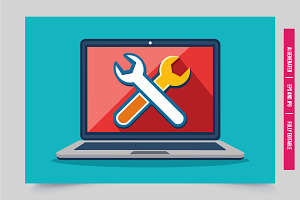 Laptop red screen wrenches, an Illustration by Tanuart
