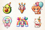 Kawaii Birthday Clipart Bundle, an Illustration by SinaCreation (Thumbnail 2 of 5)