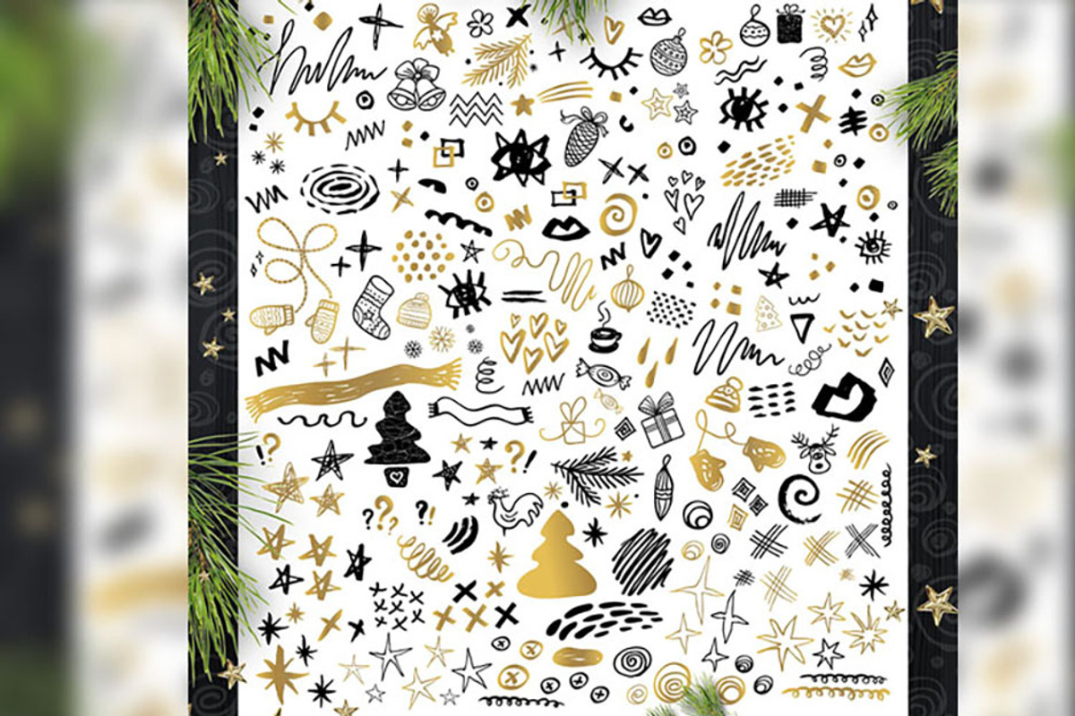 Gold, Black, White, Christmas, an Object Graphic by Iraida_Bearlala (Photo 10 of 10)