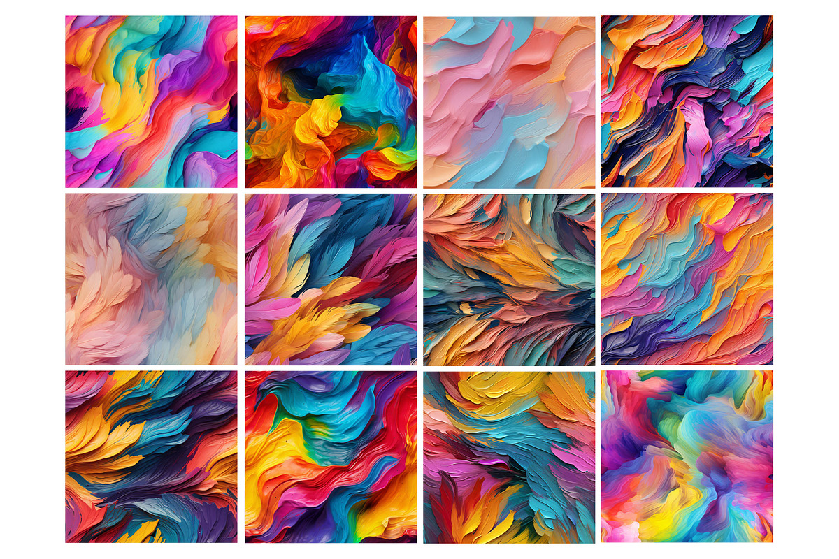 Colorful Oil Paint Strokes Pattern, a Pattern Graphic by Forhadx5 (Photo 4 of 14)