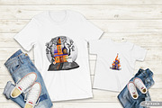 Haunted House Halloween Clipart, a Decorative Illustration by Apixsala (Thumbnail 12 of 14)