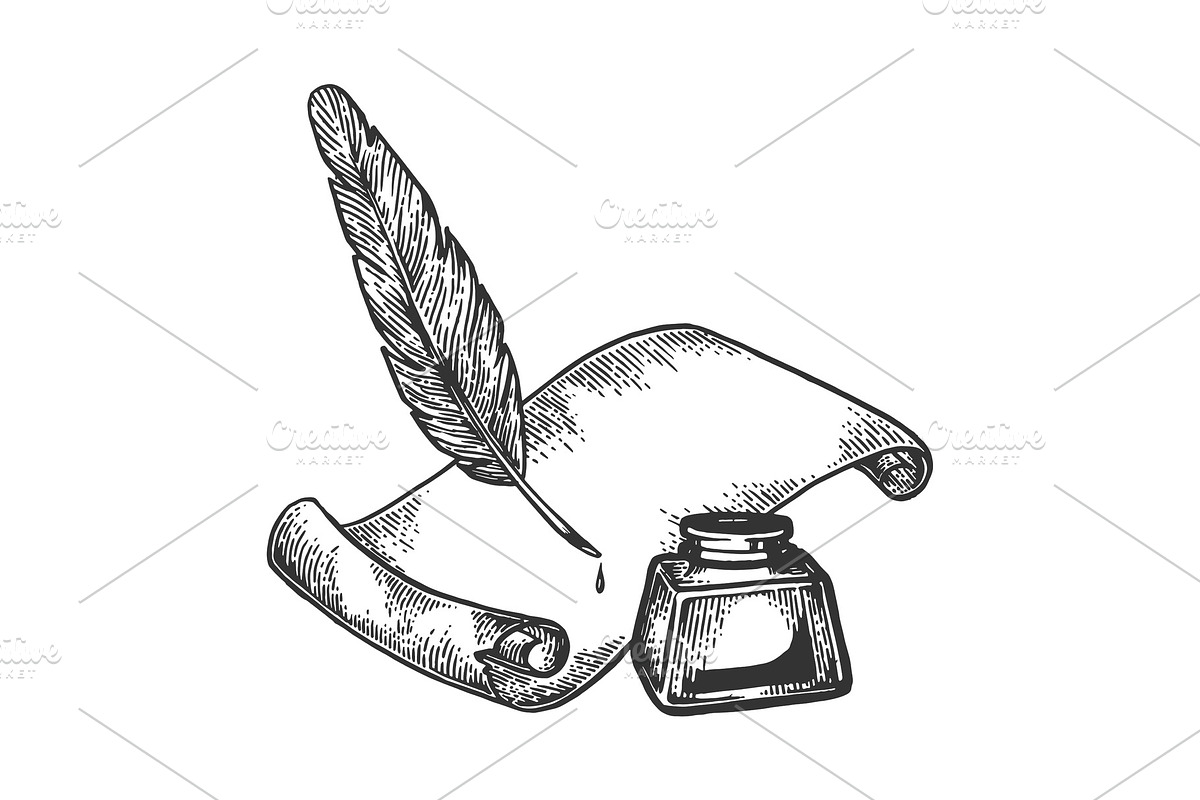 Pen paper and ink vector, an Illustration by AlexArt