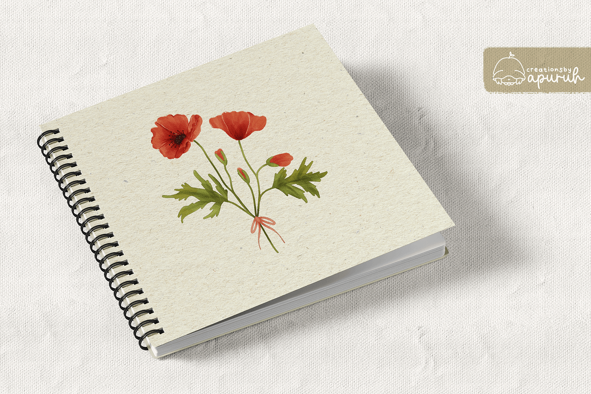 Flower Birth Month Watercolor, a Decorative Illustration by creationsbyapuruh (Photo 6 of 7)