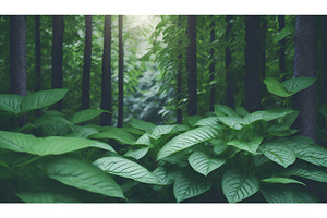 Dense green foliage beneath tall, a Nature Photo by Igor Tichonow