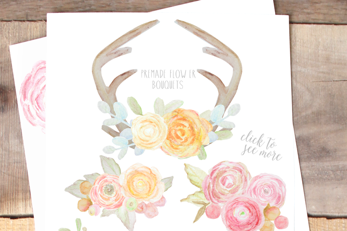 Watercolor Flowers Mega Pack, an Illustration by WeLivedHappilyEverAfter (Photo 2 of 5)