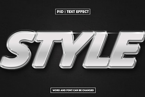 Editable metallic 3d text effect, a Layer Style Add-On by AP Market