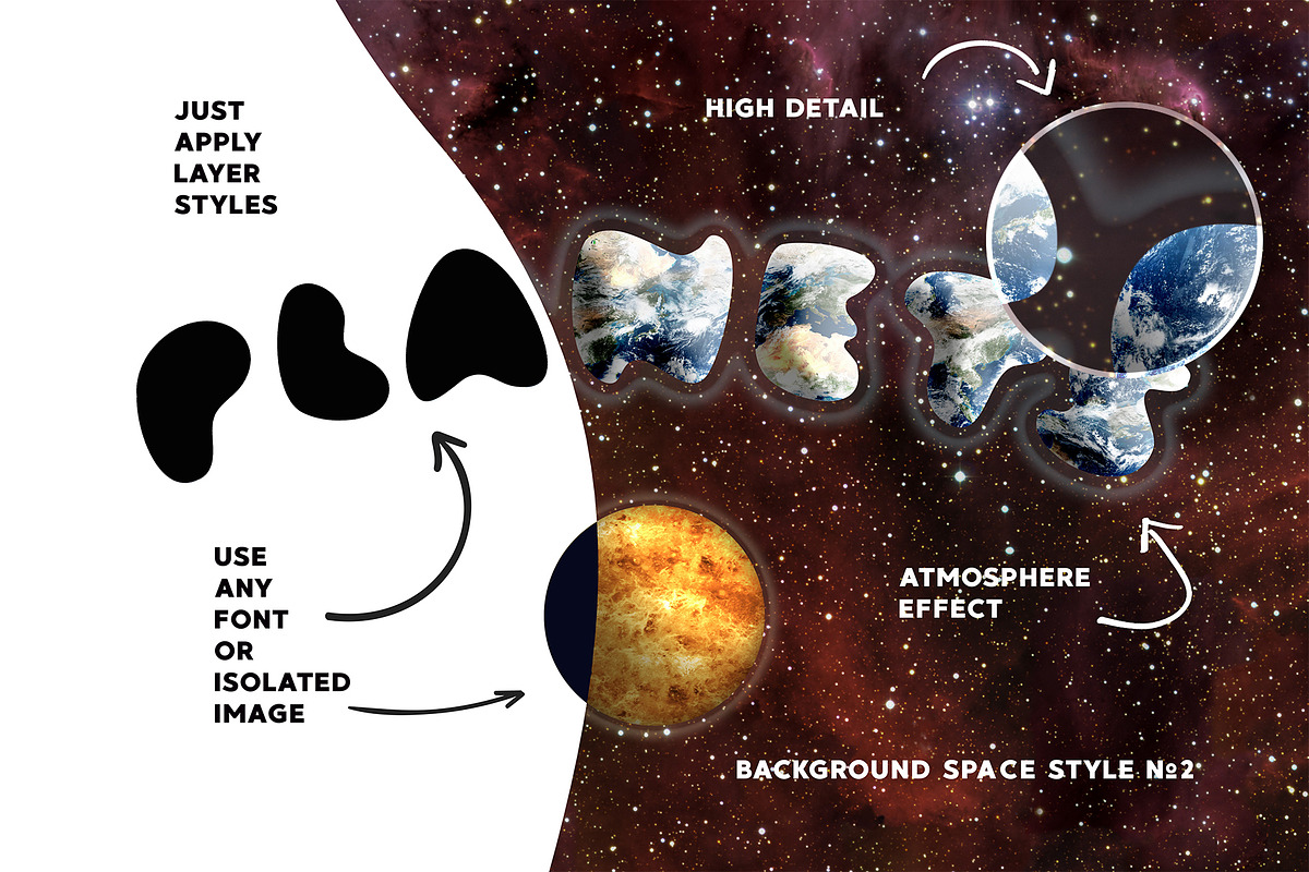 PLANETARIUM Photoshop Creative Kit, a Layer Style Add-On by Sophico (Photo 2 of 6)