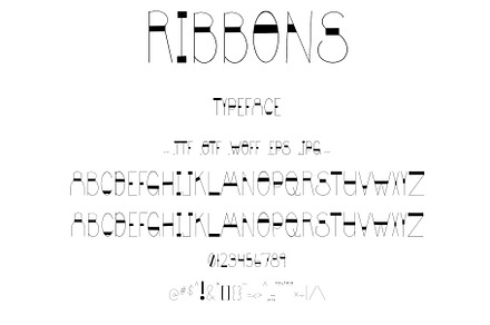 Display Typeface Ribbons Upper Case