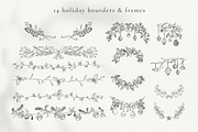 Line Art Winter Floral Decorations, a Decorative Illustration by La Petite Line Art (Thumbnail 5 of 15)