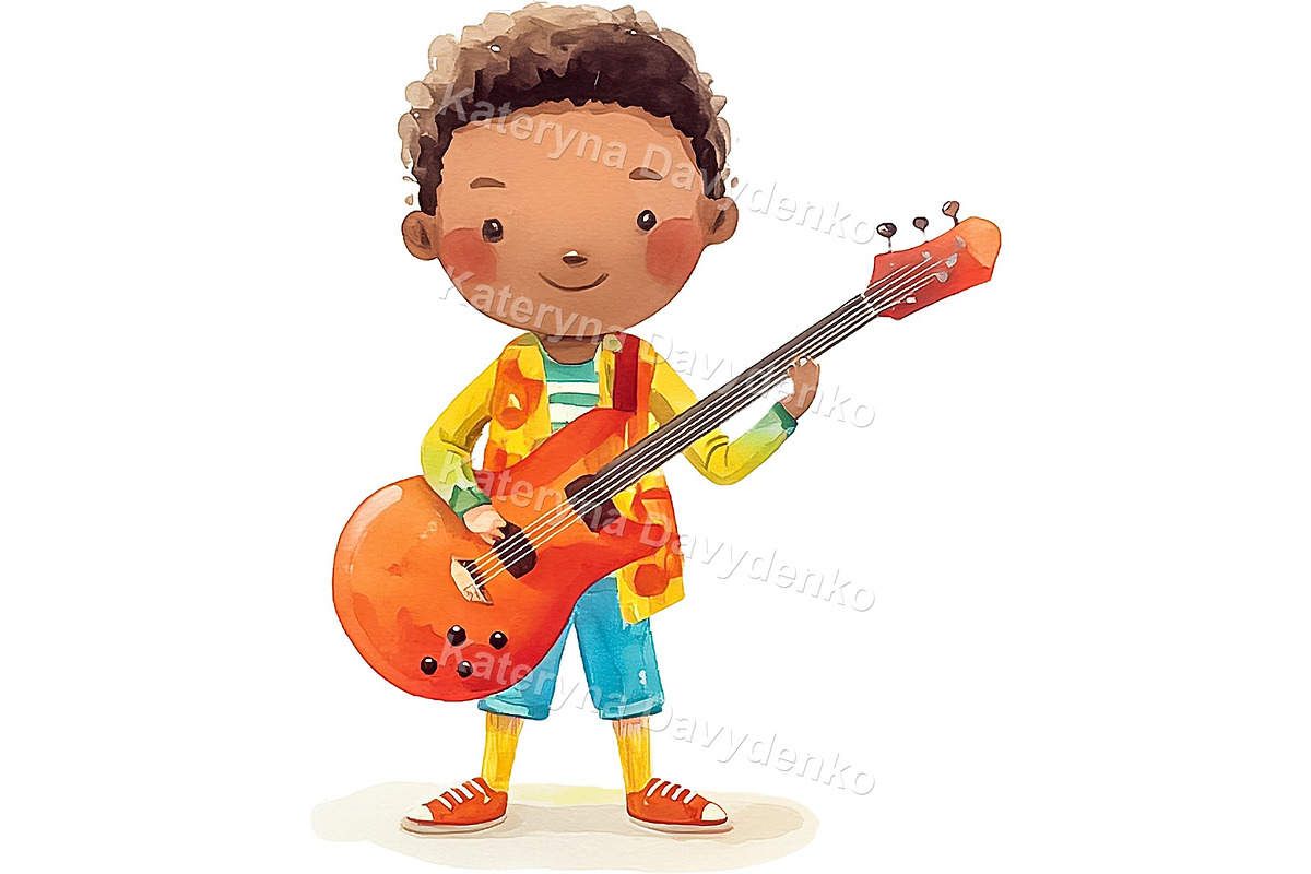 Kids playing musical instruments PNG, an Education Illustration by Bubert Art (Photo 5 of 5)