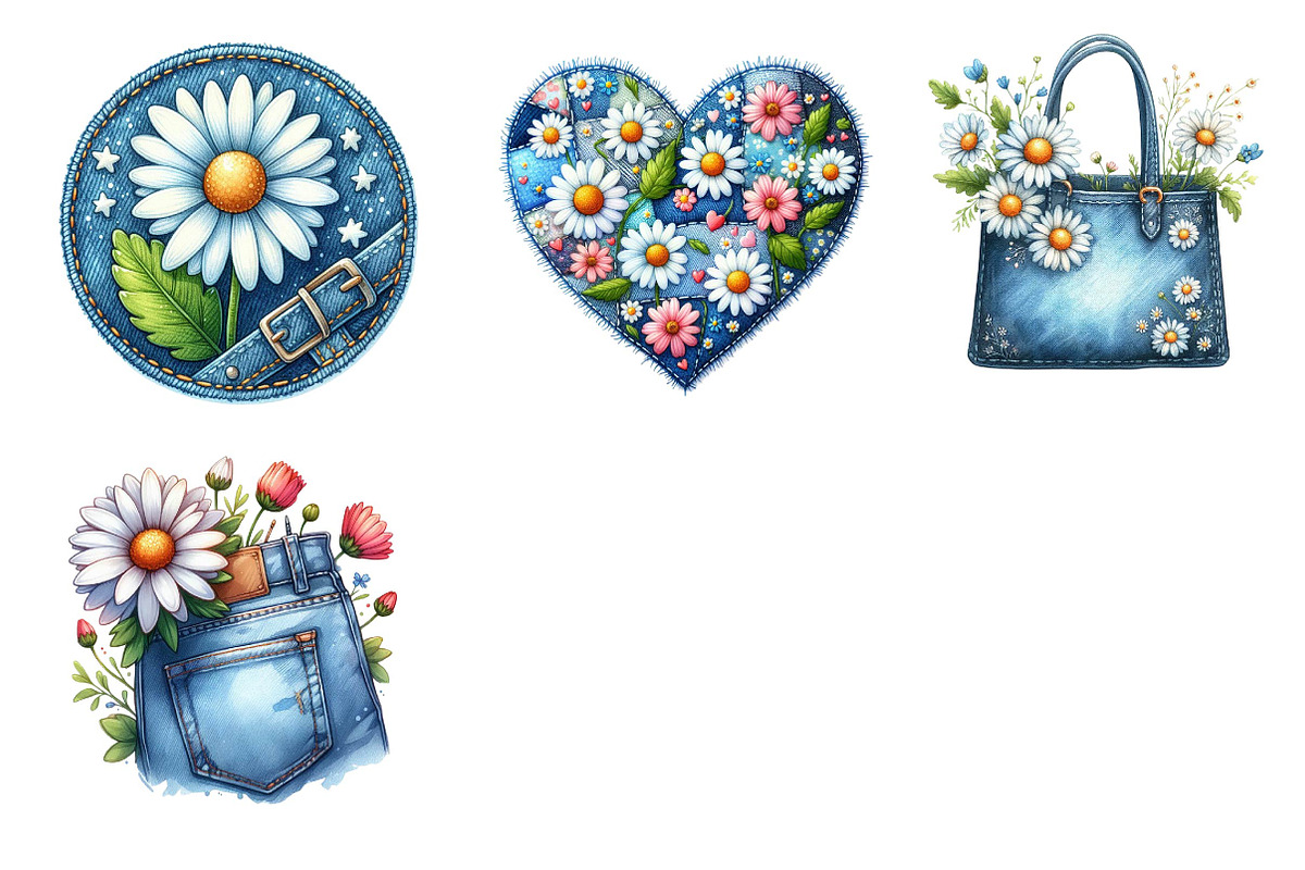 Watercolor Summer Daisy Clipart, an Illustration by Dream Creation (Photo 6 of 6)