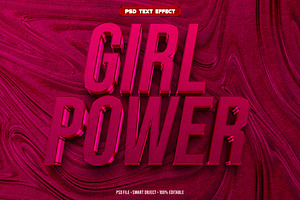 Girl Power 3D editable text effect