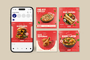 Food Social Media Post Templates, a Social Media Template by vectorlnk (Thumbnail 1 of 6)