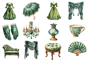 Watercolor Emerald Victorian Png, an Illustration by Designworld (Thumbnail 2 of 5)