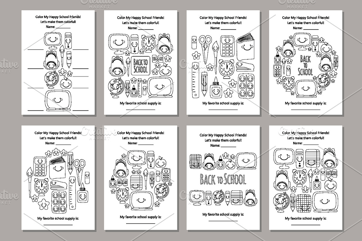 Cute Kawaii Back to School Bundle, an Education Illustration by C Design Studio (Photo 16 of 19)