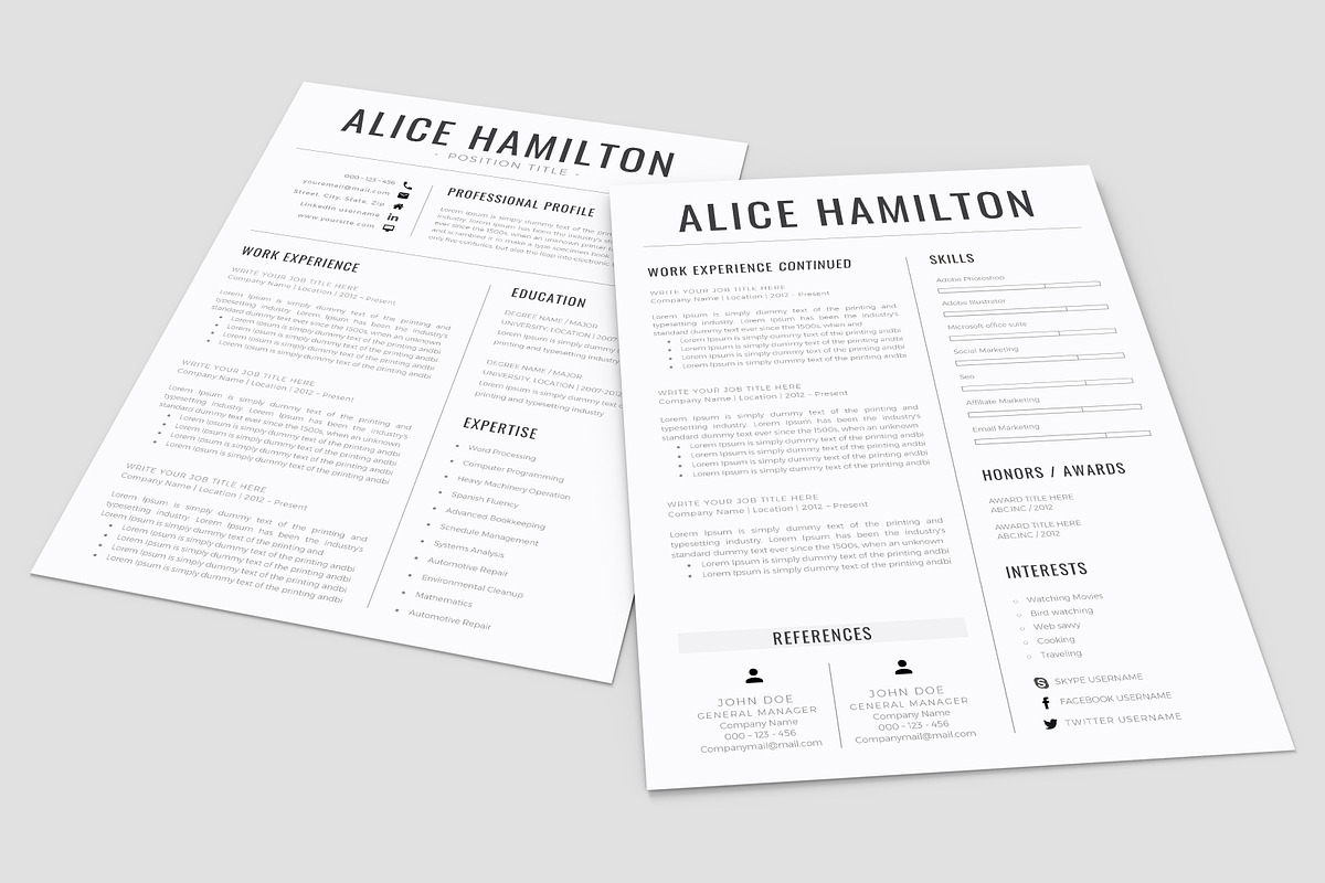 Resume/CV Template, a Resume Template by A1RESUME (Photo 5 of 6)