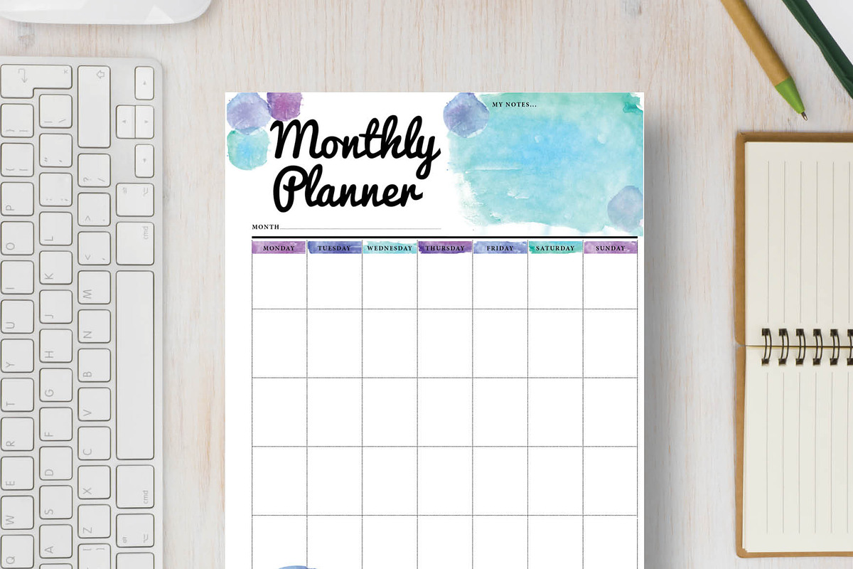Monthly Planner: A5 & A4, a Stationery Template by Stick with Sam (Photo 2 of 4)