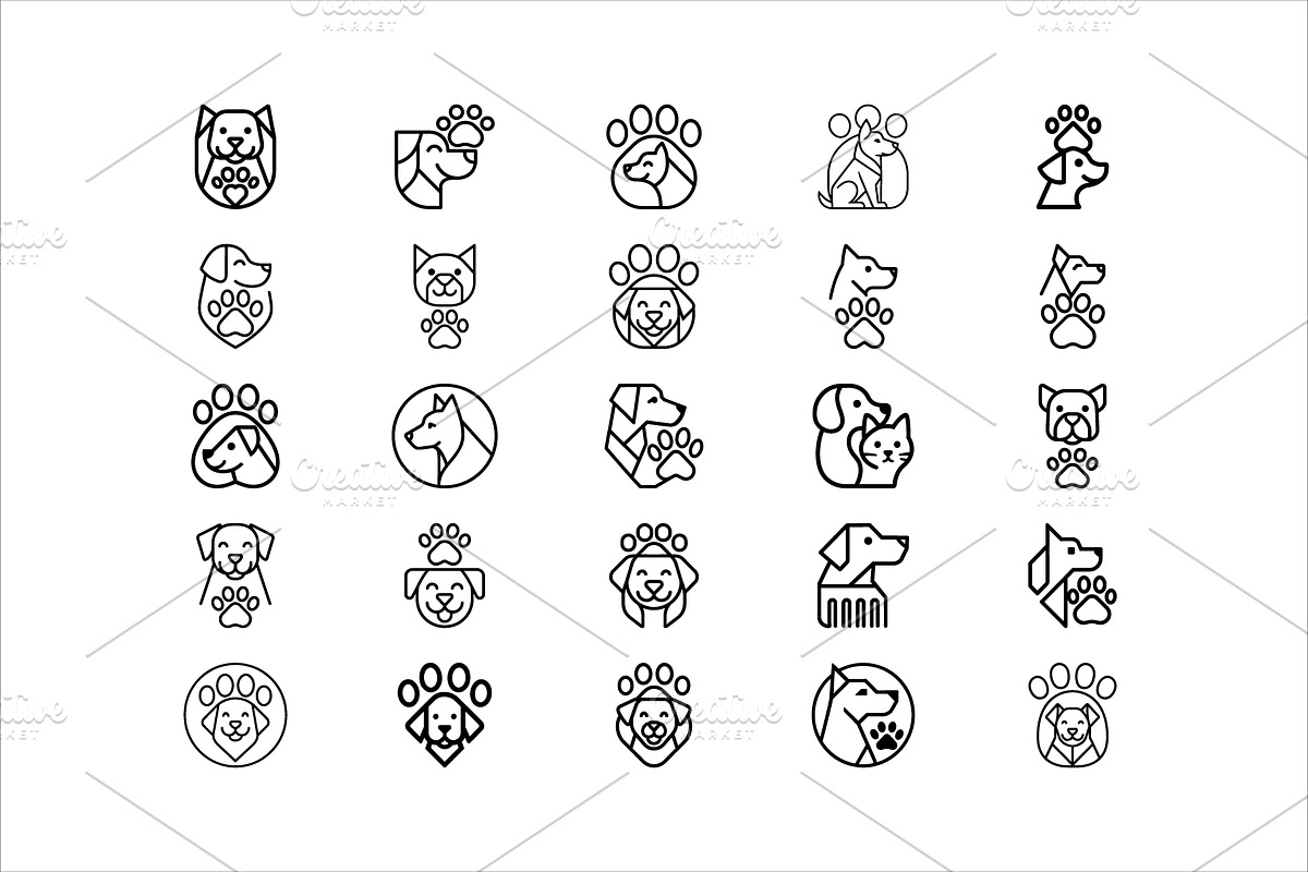 Minimal Outline Dog Logos, a Branding & Logo Template by Vectorium Studio (Photo 2 of 2)