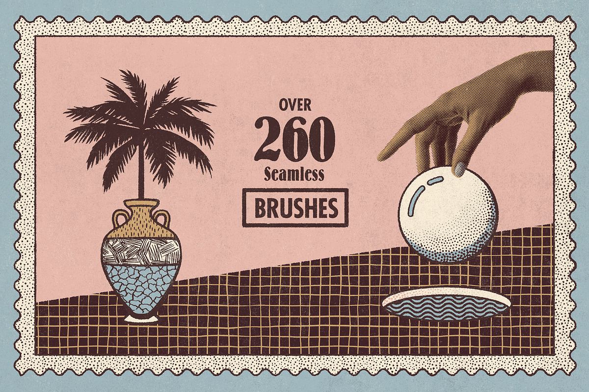 Lithotone Brushes for Photoshop, a Brush Add-On by True Grit Texture Supply