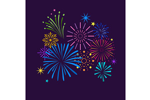 Color festive exploding fireworks, a Background Graphic by Valerie Bodnar