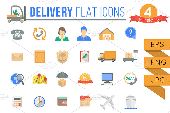 Delivery And Logistics Flat Icons