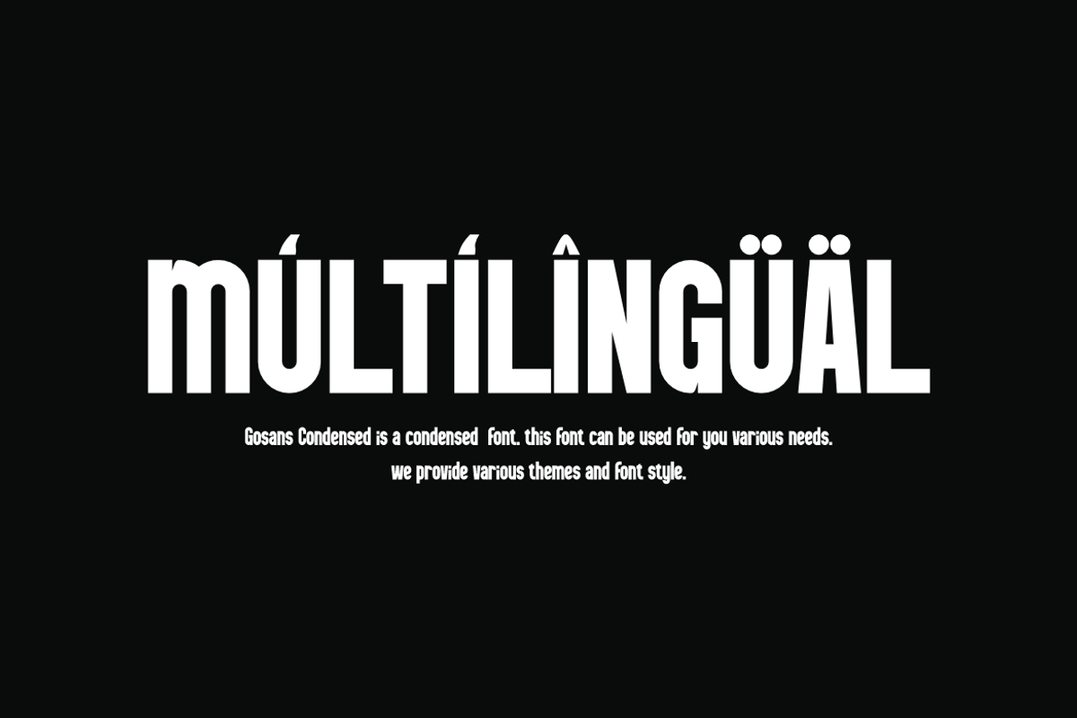 Gosans Condensed Font, a Sans Serif Font by Iqsiart Studio (Photo 3 of 9)