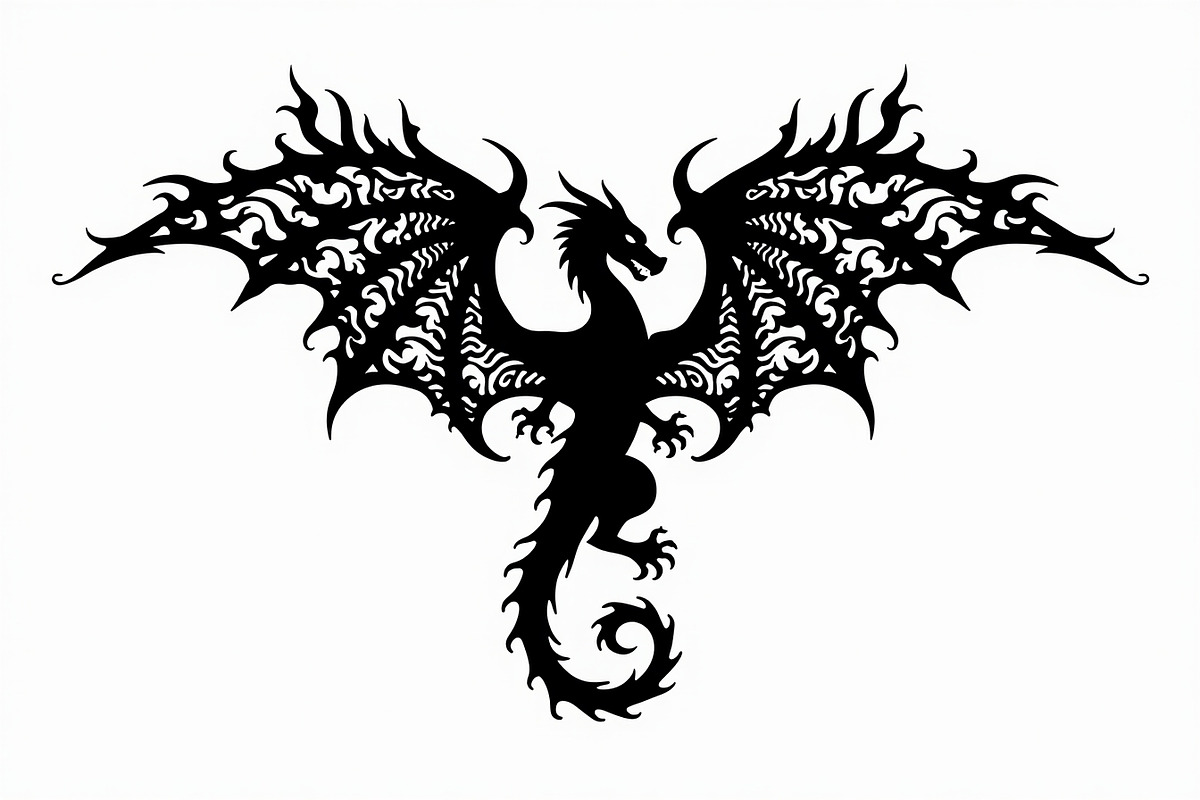 Fierce Black Dragon Emblem Bundle, an Illustration by Designs_River (Photo 3 of 9)
