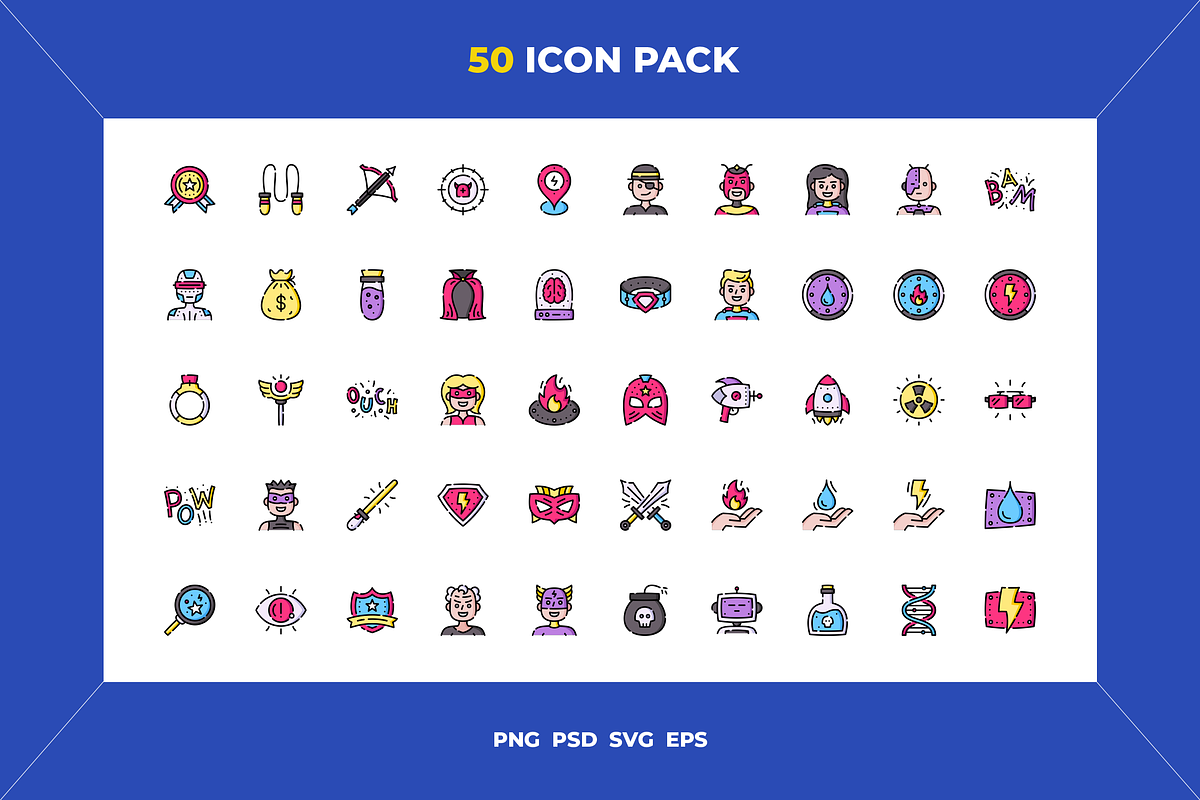 50 Superhero icons, an Outline Icon by Wencory (Photo 1 of 2)