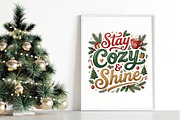 Stay Cozy & Shine Christmas PNG, a Seasonal Illustration by DreamPrint404 (Thumbnail 5 of 6)