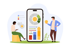 Finance data analysis and company, a Finance Illustration by Flashvector