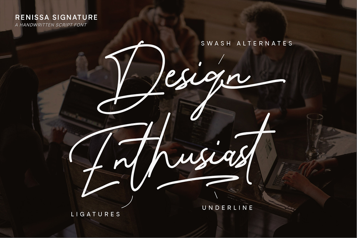 Renissa Signature Font, a Script Font by Rocket Template (Photo 8 of 14)