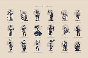 Olympic heroes. Greek and Roman gods